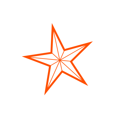 Stern-Symbol, großer Stern mit 10 kleinen Sternen drumherum
